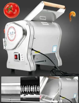 550W Electric Noodle Press Machine Stainless Steel Desktop Pasta Dumpling Maker Commercial Dough Roller Kneading Noodle Machine