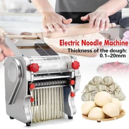 550W Electric Noodle Press Machine Stainless Steel Desktop Pasta Dumpling Maker Commercial Dough Roller Kneading Noodle Machine