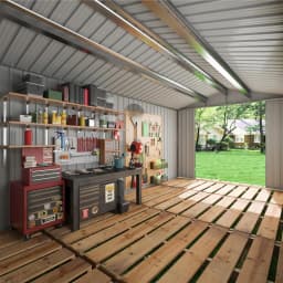 VIWAT 10x10~12x18FT Outdoor Metal Storage Shed, Metal Garden Shed with Updated Frame Structure & Lockable Door, Tool Shed For Backyard Patio Graden