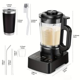 PRASKY 2400W Heating Blender 25000 RPM Heavy Duty Auto Clean Professional Blender For Smoothies Soups 55oz Glass Jar&A To-Go Cup