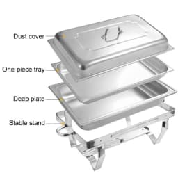2/4/6Pack Chafing Dish Buffet Set Stainless Steel 8QT Food Servers and Warmers Fuel Holder for Party Catering Wedding