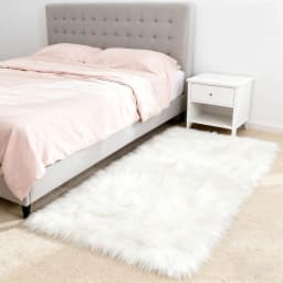 Pink Area Rugs 10x12 Fluffy Fuzzy Furry Rug for Girls Bedroom Living Room Faux Sheepskin Fur Shaggy Plush Rectangle Rugs
