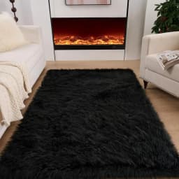 Pink Area Rugs 10x12 Fluffy Fuzzy Furry Rug for Girls Bedroom Living Room Faux Sheepskin Fur Shaggy Plush Rectangle Rugs