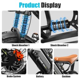 Electric Bike,16"x4.0 Fat Tire Ebike for Adults 1000W Peak,Electric Mountain Bike,32mph,Ebike UL 2849