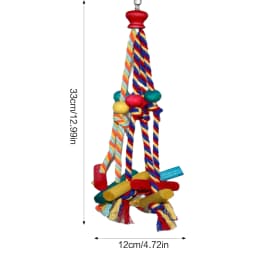 Cage Hanging Rope Bird Climbing Chewing Toys Multicolored Natural Wooden Bird Chewing Toys for Conure Cockatiel Budgies