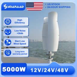 US Delivery 5000W Vertical Wind Turbine 12V/24V/48V Low-Speed Permanent Magnet Generator With Free Charging Controller