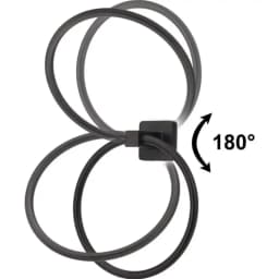 Wall Mounted Round Hand Towel Holder, Stainless Steel Matte Black Towel Ring, Bath Towel Holder Hangers for Bathroom, Kitchen