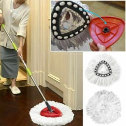 Easy Wring and Clean Floor Mop Turbo Microfibre 2in1 Replacement Refill Mop Head Accessory Home Cleaning Tools