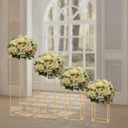 4pcs Metal Flower Stand 40cm,60cm,80cm,100cm Tall Gold Wedding Flower Stand for Wedding,Party, Events, Home Deco