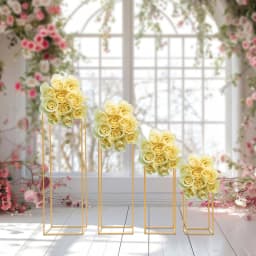 4pcs Metal Flower Stand 40cm,60cm,80cm,100cm Tall Gold Wedding Flower Stand for Wedding,Party, Events, Home Deco