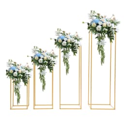 4pcs Metal Flower Stand 40cm,60cm,80cm,100cm Tall Gold Wedding Flower Stand for Wedding,Party, Events, Home Deco