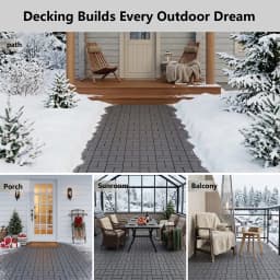 Plastic Interlocking Deck Tiles (84 Pack) - 12"x12" Outdoor Patio Flooring, Decking Tiles for Poolside, Backyard, Balcony