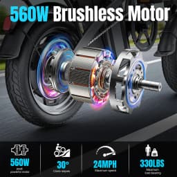 560W Adult Electric Bikes,24MPH,48V10.4AH Removable Battery,14inch Folding Electric Bike,Multi-Shock Absorption Electric Bicycle