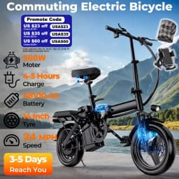 560W Adult Electric Bikes,24MPH,48V10.4AH Removable Battery,14inch Folding Electric Bike,Multi-Shock Absorption Electric Bicycle