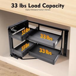 Blind Corner Cabinet Pull Out Organizer 2 Tier with 4 Detachable Shelves Magic Pull Out Deep Corner Cabinet Organizer Narrow