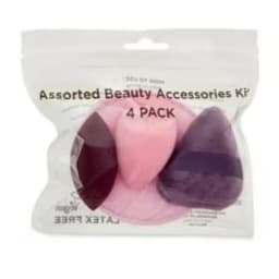 Beauty Make-up Sponge Accessories Kit, 4 Count Assorted Sponges, Colors Vary, 1 Count