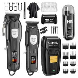 Professional Hair Clipper Kit Rechargeable Cordless Barber Kit and Hair Cutting Set Electric Foil Shavers and Beard Trimmers