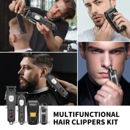 Professional Hair Clipper Kit Rechargeable Cordless Barber Kit and Hair Cutting Set Electric Foil Shavers and Beard Trimmers