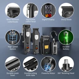 Professional Hair Clipper Kit Rechargeable Cordless Barber Kit and Hair Cutting Set Electric Foil Shavers and Beard Trimmers