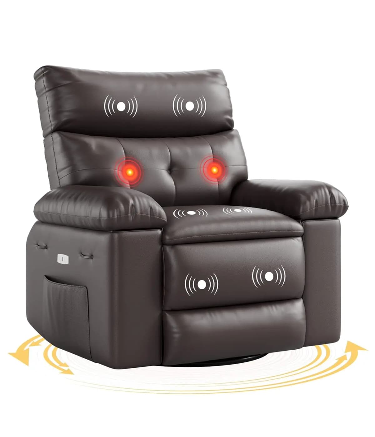Power Lift Recliner Heat Massage 27in Wide 360 Swivel Rocker Remote Oversized Grey Living Room Elderly Nursing Home Customized