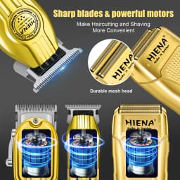 HINEA Hair cutting machine hair clipper Professional Rechargeable USB Hair Clipper Set with Display (Gold) for men Beauty tools