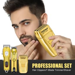 HINEA Hair cutting machine hair clipper Professional Rechargeable USB Hair Clipper Set with Display (Gold) for men Beauty tools