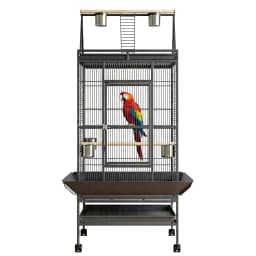 69" Extra Large Bird Cage with Rolling Stand & Play Top - Wide Metal Parrot Cage for Macaws, Cockatoos