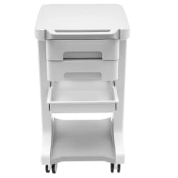 Mobile Storage Cart with 3 Tiers & 2 Drawers Durable ABS Smooth Rolling Wheels Lockable Modern Design for Salon Home