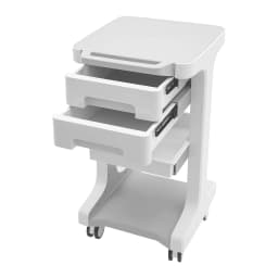 Mobile Storage Cart with 3 Tiers & 2 Drawers Durable ABS Smooth Rolling Wheels Lockable Modern Design for Salon Home