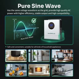 SANDISOLAR 3KW Hybrid Solar Inverter 110VAC 120VAC Output Pure Sine Wave for 24V Battery MPPT 100A Controller Max PV 500V