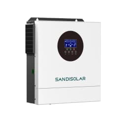 SANDISOLAR 3KW Hybrid Solar Inverter 110VAC 120VAC Output Pure Sine Wave for 24V Battery MPPT 100A Controller Max PV 500V