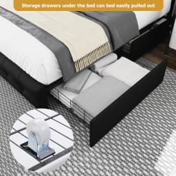Full Size Bed Frame with 4 Storage Drawers and Adjustable Headboard, Upholstered Platform Bed with Button Tufted, Customized