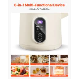 SucceBuy 8-in-1 Nut Milk Maker Soy Milk Maker with 180W Blending for Homemade Oat, Nut, Soy, Juice, Milkshake, Rice Cereal