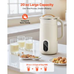 SucceBuy 8-in-1 Nut Milk Maker Soy Milk Maker with 180W Blending for Homemade Oat, Nut, Soy, Juice, Milkshake, Rice Cereal