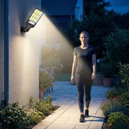 Solar Outdoor LED Wall Light Human Body Motion Sensor 3 Modes IP65 Waterproof Solar Garden Lamp Auto Charging Waterproof Outdoor Street Lantern for Yard Courtyard Garage Terrace Patio Home Exterior Decor Security Night Light Weatherproof Auto On Off Outdo