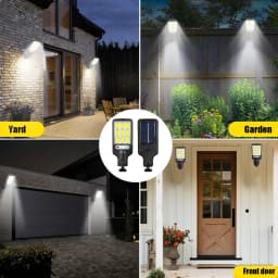 Solar Outdoor LED Wall Light Human Body Motion Sensor 3 Modes IP65 Waterproof Solar Garden Lamp Auto Charging Waterproof Outdoor Street Lantern for Yard Courtyard Garage Terrace Patio Home Exterior Decor Security Night Light Weatherproof Auto On Off Outdo