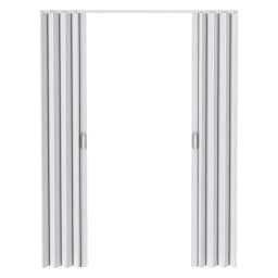 PVC Accordion Folding Door 48/60x80in, Interior Bifold Closet Door with Handle Latch and Full Installation Hardware