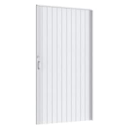 PVC Accordion Folding Door 48/60x80in, Interior Bifold Closet Door with Handle Latch and Full Installation Hardware