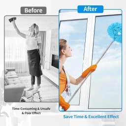 360 Electrostatic Dust Duster Telescopic Flexible Stainless Steel Household Feather Duster Cleaning Tool Microfiber Dust Brush