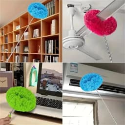 360 Electrostatic Dust Duster Telescopic Flexible Stainless Steel Household Feather Duster Cleaning Tool Microfiber Dust Brush