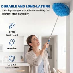 360 Electrostatic Dust Duster Telescopic Flexible Stainless Steel Household Feather Duster Cleaning Tool Microfiber Dust Brush