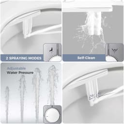 Bidet Attachment for Toilet - Ultra-Slim Self Cleaning Fresh Cold Water Sprayer Bidets for Existing Toilets Seat Baday Beday Badette Bedette with Dual Nozzle for Feminine and Posterior Wash