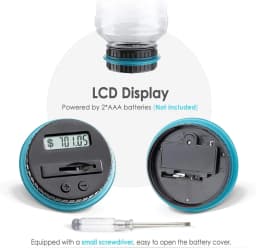 Digital Coin Counting Bank for Boys Adults, 1.8L Piggy Bank with LCD Counter, Accepts All US Coins, Blue