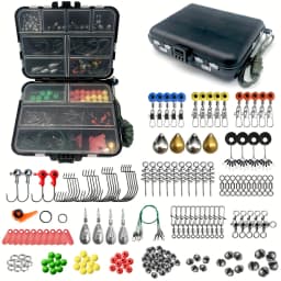 187pcs Ultimate Fishing Kit Set - Complete Tackle Box with Premium Fish Hooks, Bait Parts, Sinkers, and More - Perfect for Outdo
