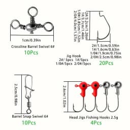187pcs Ultimate Fishing Kit Set - Complete Tackle Box with Premium Fish Hooks, Bait Parts, Sinkers, and More - Perfect for Outdo