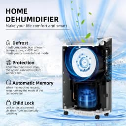 AIRPLUS 70 Pint Dehumidifier for Home Basements Large Room, 4500 Sq.Ft Efficient Energy Saving with Drain Hose, Dual Protection, 4 Smart Modes, 24H Timer & Defrost Function