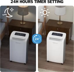 AIRPLUS 70 Pint Dehumidifier for Home Basements Large Room, 4500 Sq.Ft Efficient Energy Saving with Drain Hose, Dual Protection, 4 Smart Modes, 24H Timer & Defrost Function