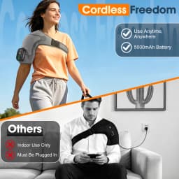 Heated Shoulder Massager Wrap Electric Vibration Massage Support Strap Smart LED Display Cordless Heating Pad Muscle Relaxation