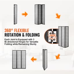 SucceBuy 3/4/6 Panel Wood Folding Privacy Screen Portable Decoration Screens for Room Separation Home Office Restaurant&Bedroom