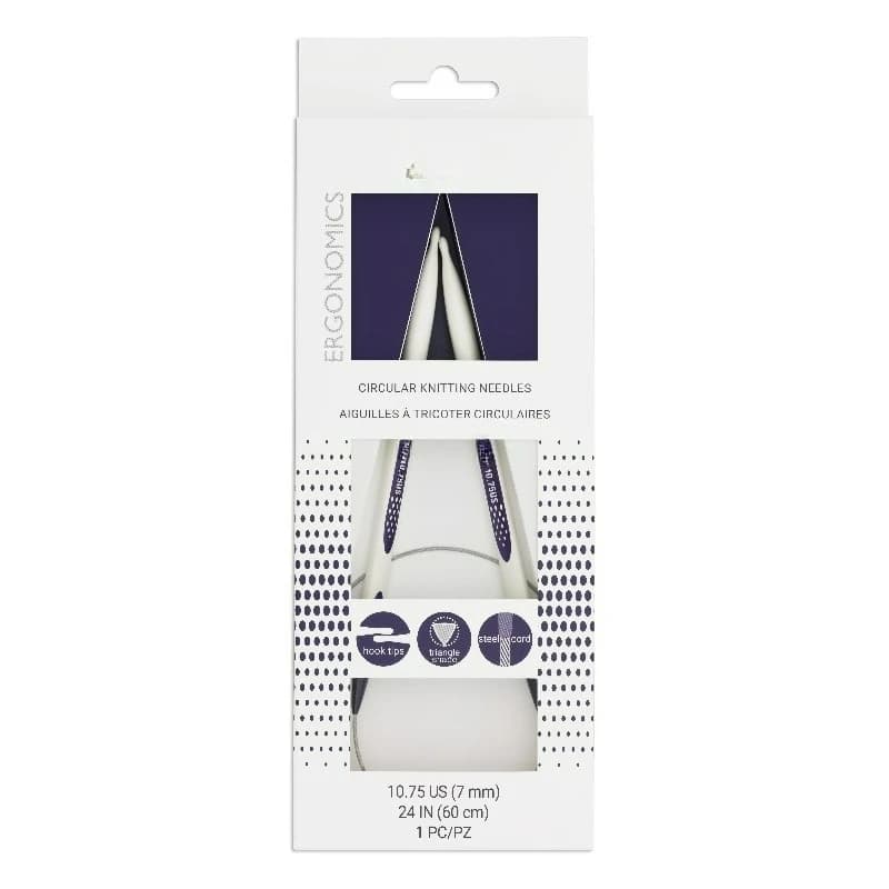 Ergonomic 24" Circular Knitting Needles, US 10.75 (7mm)